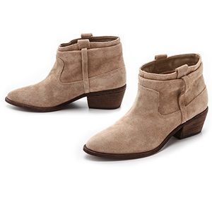 Joie Ajax short boot - 37.5/7.5 in putty suede